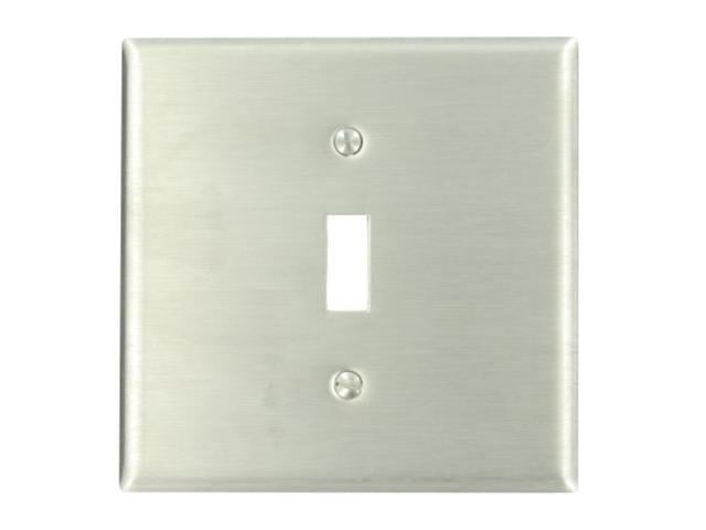 Device Mount Leviton 84040-40 2-Gang 1-Toggle Centered Device Switch Wallplate Stainless Steel 