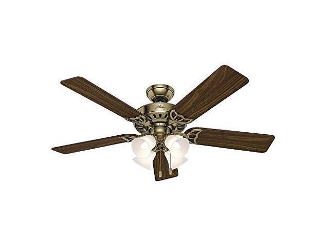 Hunter 53063 Studio Series 52inch Antique Brass Ceiling Fan With