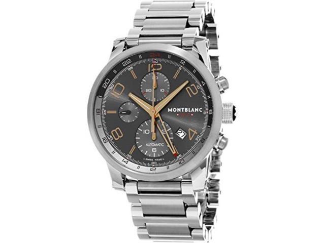 montblanc timewalker chronovoyager utc men's stainless steel swiss automatic watch 107303