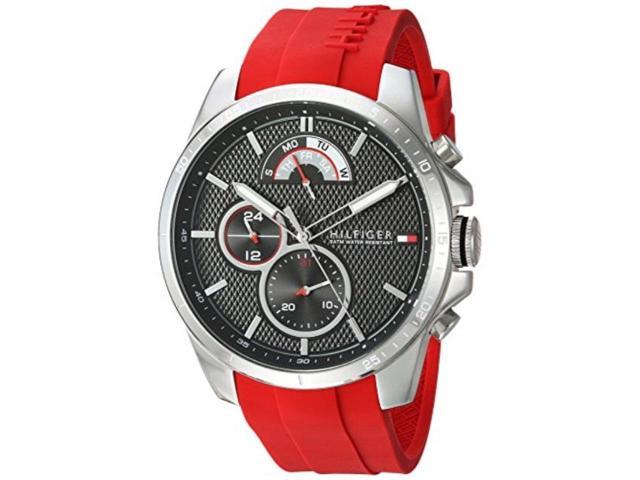 Public watch. Tommy Hilfiger WL:3028 watch. Часы Hilfiger мужские с красным.