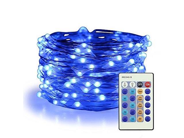 Er Chen Blue Fairy Lights Plug In 33ft 100 Led Starry String Lights Dimmable With Remote Control Waterproof Copper Wire Christmas Decorative Lights For Bedroom Patio Garden Yard Party Newegg Com