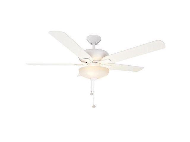 Hampton Bay Holly Springs 52 In Led Indoor Matte White Ceiling Fan With Light Kit