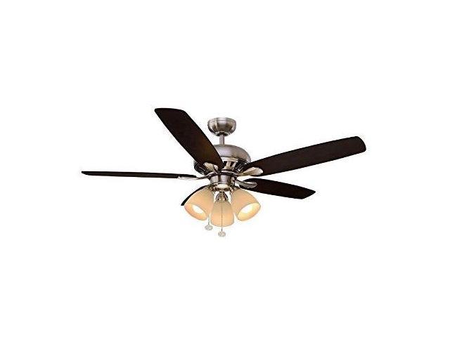 Hampton Bay Rockport 52 In Led Brushed Nickel Ceiling Fan 51750