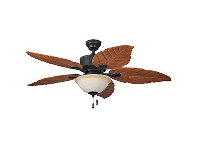 St Kitts 52in Oil Rubbed Bronze Downrod Mount Indoor Outdoor Ceiling Fan With Light Kit