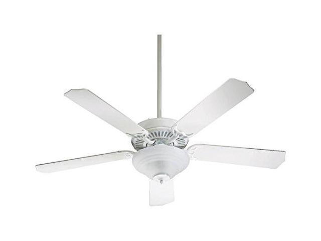 Quorum International 775259508 Capri Iii 52inch 2 Light Ceiling Fan Studio White Finish With Faux Alabaster Glass Light Kit And Studio White Blades