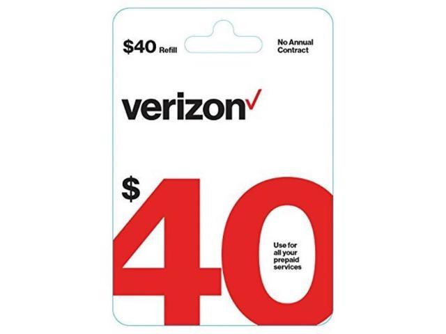 $40 verizon wireless prepaid refill top up pin card mail delivery ...