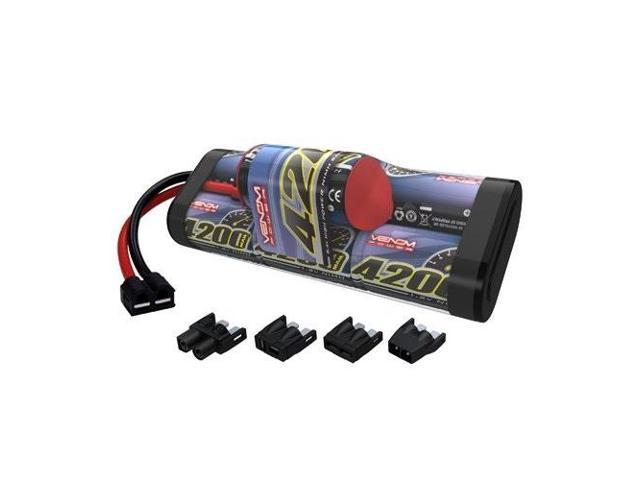 EC3/Deans/Traxxas/Tamiya Venom 100C 2S 6000mAh 7.4V LiPo Battery Hard Case ROAR Approved with Universal Plug 
