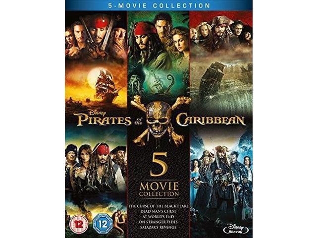 pirates of the caribbean: 5movie complete collection bluray region free uk import