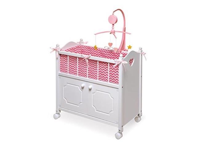 Badger Basket Cabinet Doll Crib With Bedding And Mobile Fits