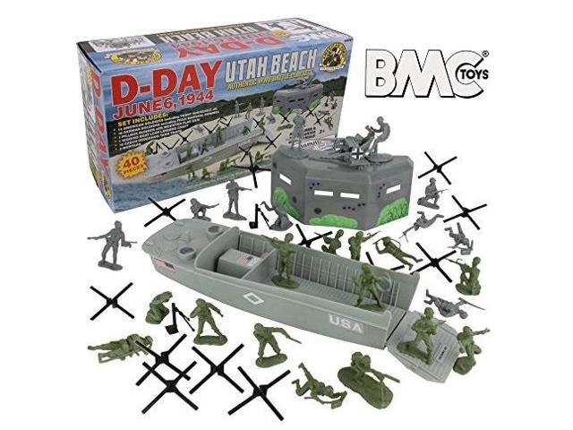 BMC WW2 D-DAY Plastic Army Men 34 American British German Soldier Figures 1:32 