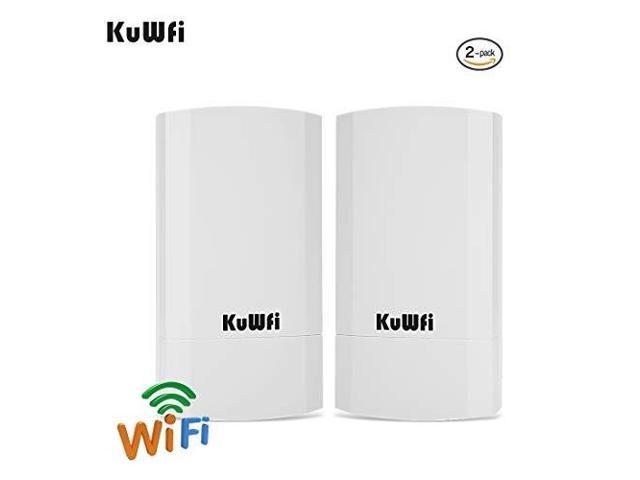 kuwfi 2-pack 300mbps wireless outdoor cpe kit,indoor&outdoor point-to-point  wireless bridge/cpe supports 2km transmission dista