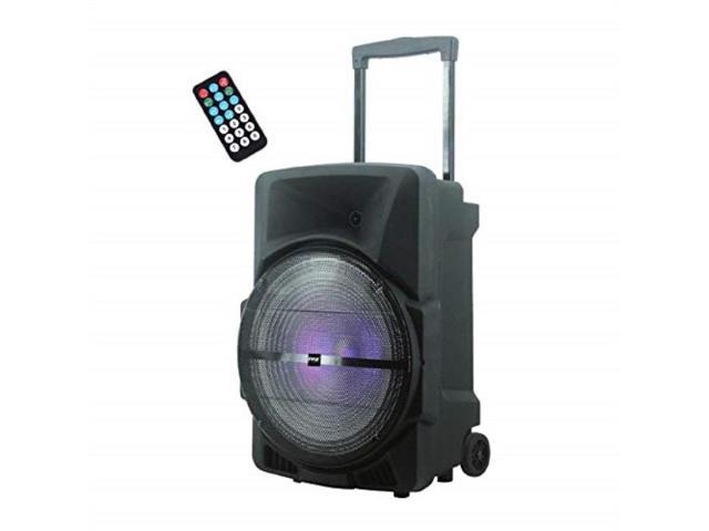 Photo 1 of wireless portable pa speaker system 1200w high powered bluetooth compatible indoor and outdoor dj sound stereo loudspeaker w/ usb sd mp3 aux 3.5mm input, flashing party light & fm radio pphp1544b