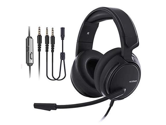 Bass Surround Soft Memory Earmuffs for Computer Laptop Switch Games. Gaming Headset NUBOW Gaming Headphones for Xbox One PS4 PC Stereo Surround Noise Cancelling Over Ear Gaming Headphones with Mic 