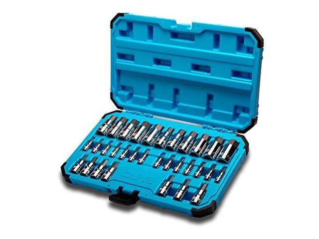 capri tools 32piece master allen hex bit socket set, sae and metric