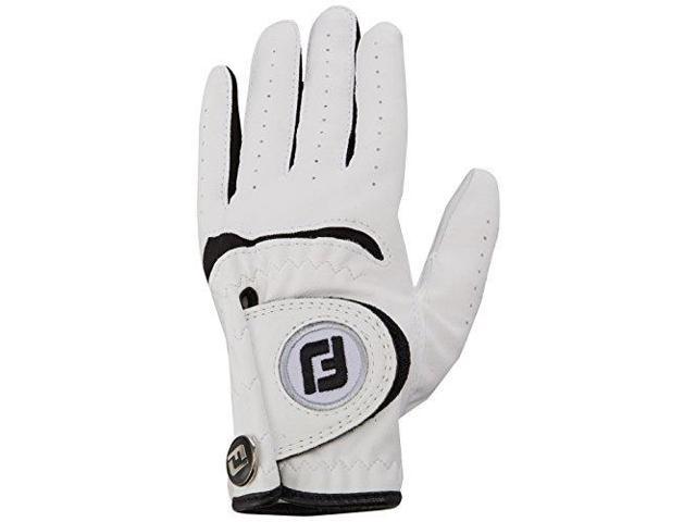 footjoy junior golf glove, white medium/large, worn on left hand