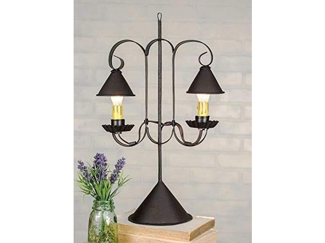 Reproduction Primitive Lamp Double With Hanging Shades Rustic Brown Newegg Com