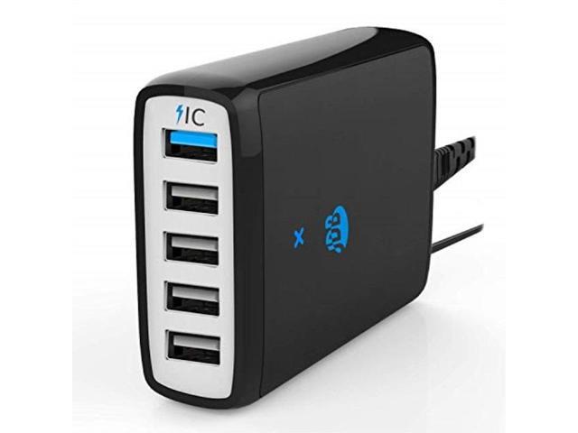 Usb Wall Charger 40w 5 Ports Charging Station With Power Ic Technology Compatible For Iphone Xs X 8 7 6s 6 Ipad Samsung Galaxy Tablets And