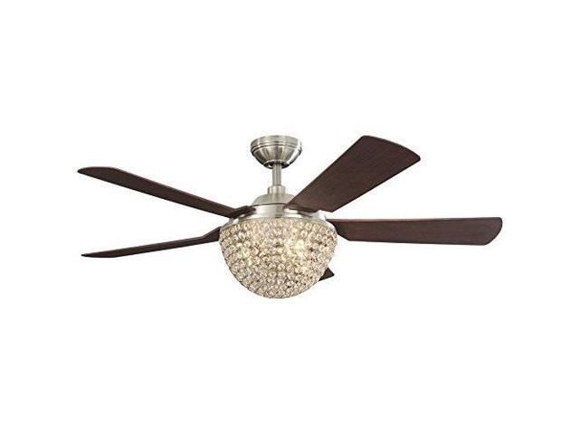 Parklake 52in Brushed Nickel Downrod Mount Indoor Ceiling Fan With Light Kit And Remote Newegg Com