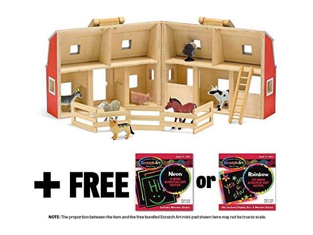 Fold Go Wooden Barn Farm Blocks 36piece Play Set Free Melissa