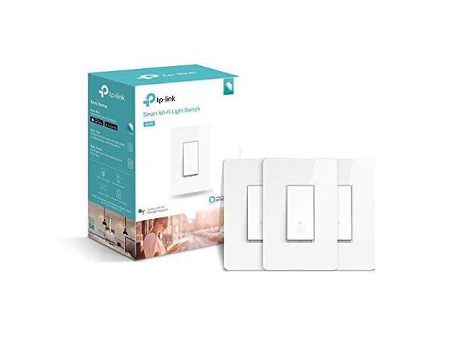 tplink hs200p3 kasa smart wifi switch 3pack control lighting from anywhere, easy inwall installation singlepole only, no hub required, works with alexa and google assistant, white