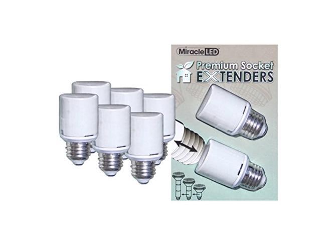 Miracle Led 604831 U L Listed Premium Socket Extenders For Cfl And Incandescent Light Bulbs 6 Pack Three 2packs