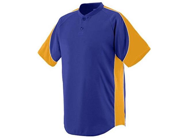 purple and yellow baseball jersey