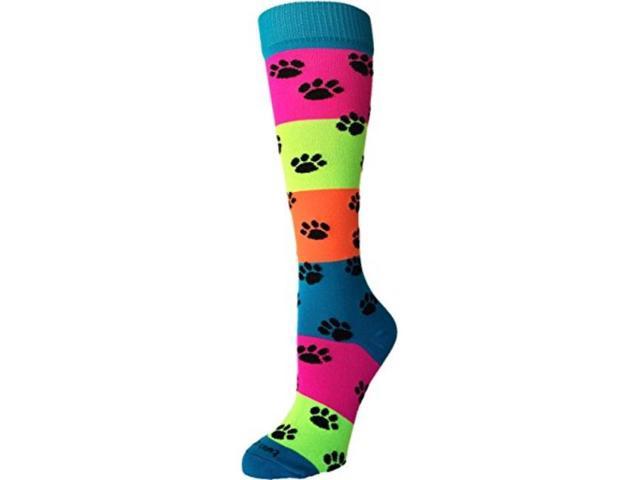 Neon Rainbow Fun Print OTC Socks