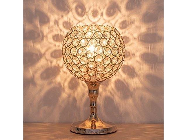 Haitral Crystal Desk Lamps Gold Spherical Night Light Lamp With