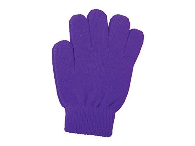 purple knit gloves