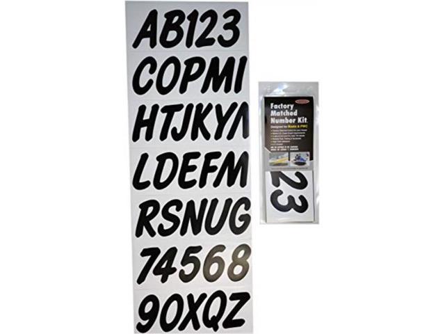 Hardline Products Series 400 Factory Matched 3-Inch Boat & PWC Registration Number Kit Clear and Black 