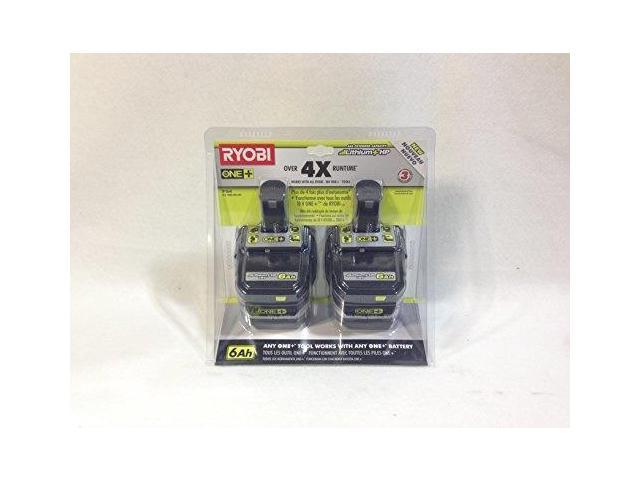 ryobi p164: 2 pack of p193 6.0 amp hour 18v lithium ion batteries w/ onboard fuel gauge