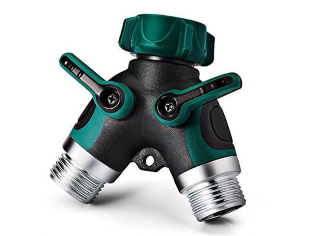 2 Pcs Garden Y Hose Connector Hose Splitter Comfortable Easy Grip Rubberized