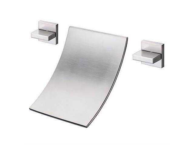 Sumerain Wall Mount Tub Filler Brushed Nickel Waterfall Tub Faucet