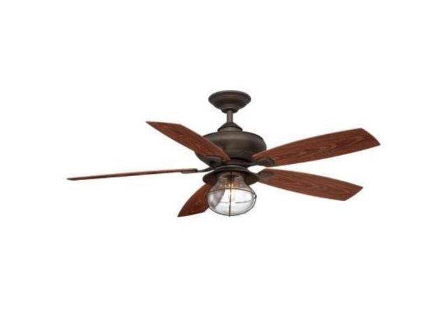 Hampton Bay Sailwind Ii 52 In Indoor Outdoor Oil Rubbed Bronze Ceiling Fan With Wall Control Bronze