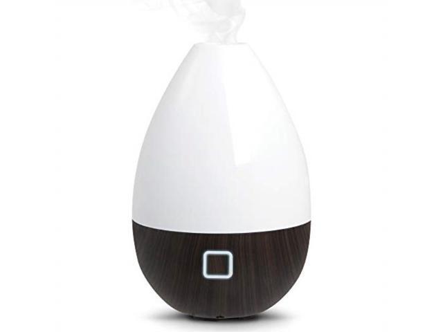 Sharper Image Essential Oil Aromatherapy Mist Diffuser 180ml Ultrasonic Air Humidifier Led 8 Or 24 Hour Operation Auto Shutoff For Home Office Spa Faux Dark Wood Base White Top Newegg Com