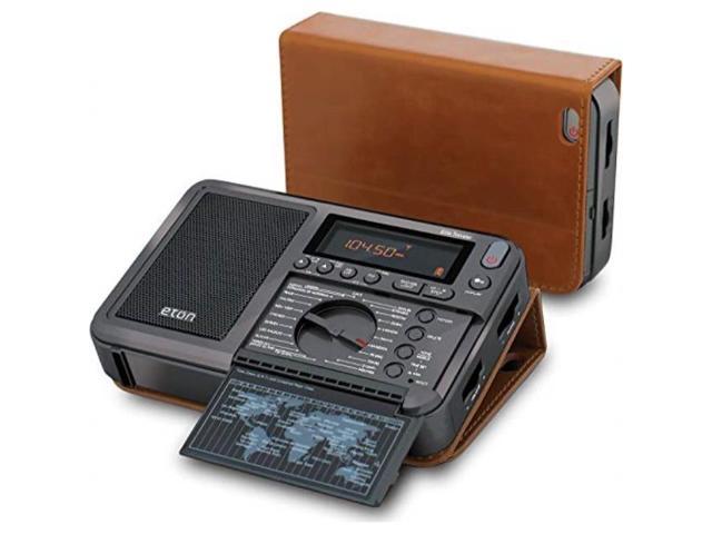 Eton Elite Traveler Am Fm Lw Shortwave Radio With Rds Custom Leather Carry Cover Newegg Com