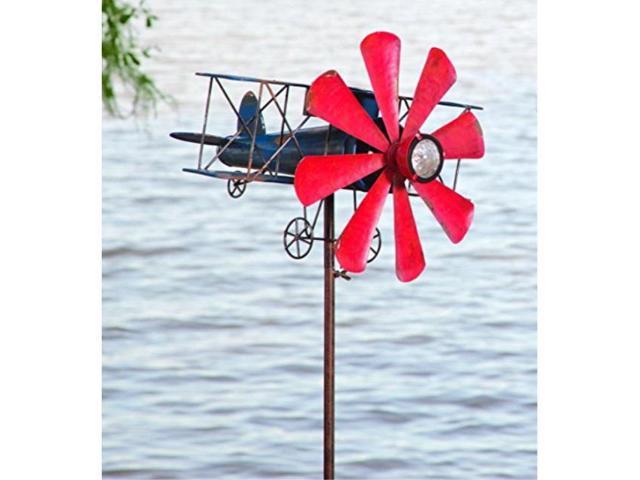 Photo 1 of Biplane with Solar Light Metal Wind Spinner