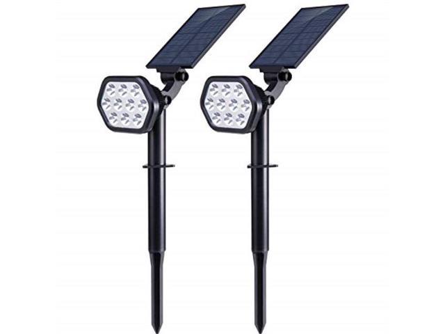 nekteck solar lights outdoor,10 led landscape spotlights solar powered wall  lights 2in1 wireless adjustable security decoration lighting for yard garden  walkway porch pool driveway 2 pack warm white - Newegg.com