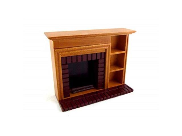 Fireplace With Shelves
 - Dollhouse Miniature Furniture Walnut Red Brick Fireplace With Shelves Dolls Accessories Newegg Com