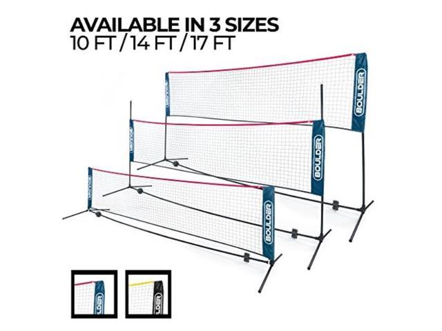 Portable Badminton Net Set w/Poles & Bag- for Kids Volleyball Easy Setup for Indoor & Outdoor -10FT,14FT,17FT Pickleball Soccer Tennis 