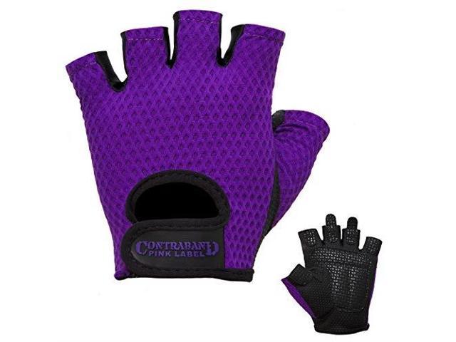 Purple Contraband Sports 5307 Pink Label Diamond Mesh Weight Lifting Gloves 