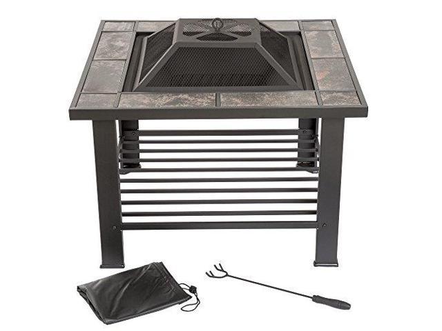 Fire Pit Set Wood Burning Pit Includes Screen Cover And Log