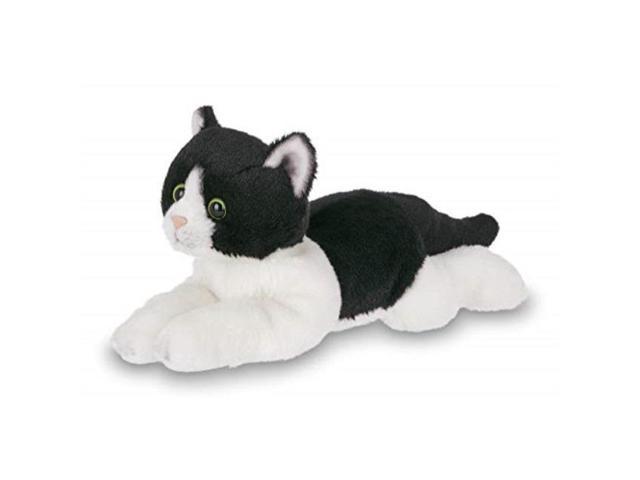 stuffed animal black and white cat