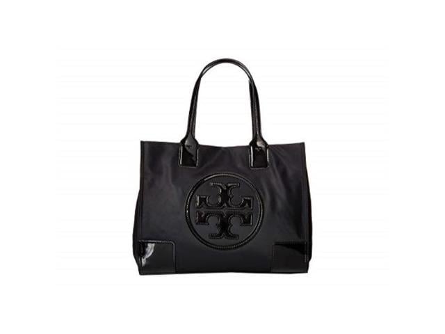 tory burch ella patent tote black