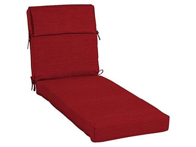 Allen Roth 1 Piece Cherry Red Patio Chaise Lounge Chair Cushion