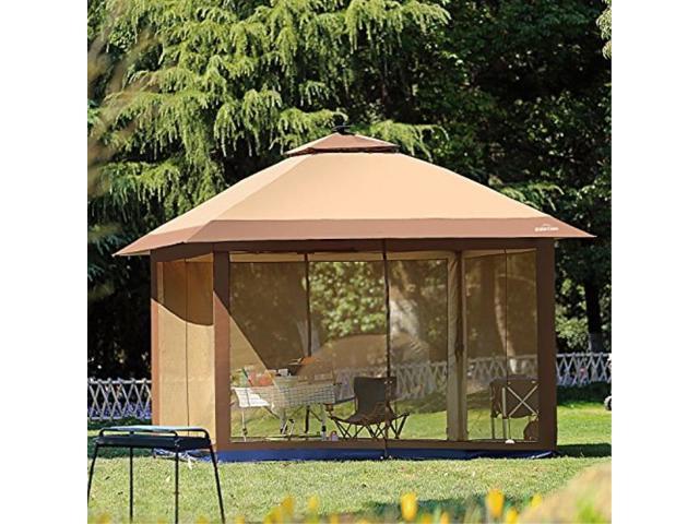 Suntime Outdoor Pop Up Gazebo Canopy With Mosquito Netting And Solar Led Light For Parties And Outdoor Activities Newegg Com