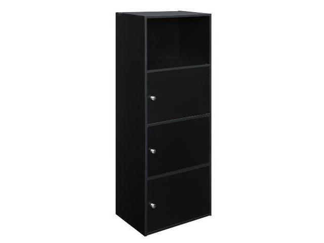 convenience concepts designs2go xtra storage 3door cabinet, black ...