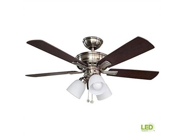Led Indoor Brushed Nickel Ceiling Fan, Hampton Bay Brushed Nickel Ceiling Fan