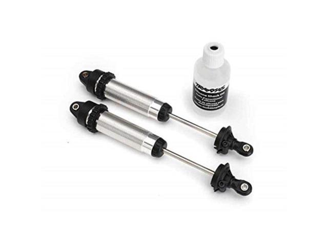 traxxas 8460 fully assembled aluminum 139mm rear gtr threaded shocks, silver