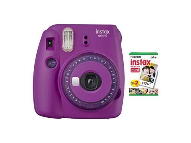 fujifilm instax mini 9 instant camera with mini film twin pack purple